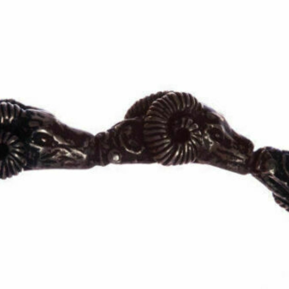Sterling Silver Multiple Ram Head Coil Bracelet w